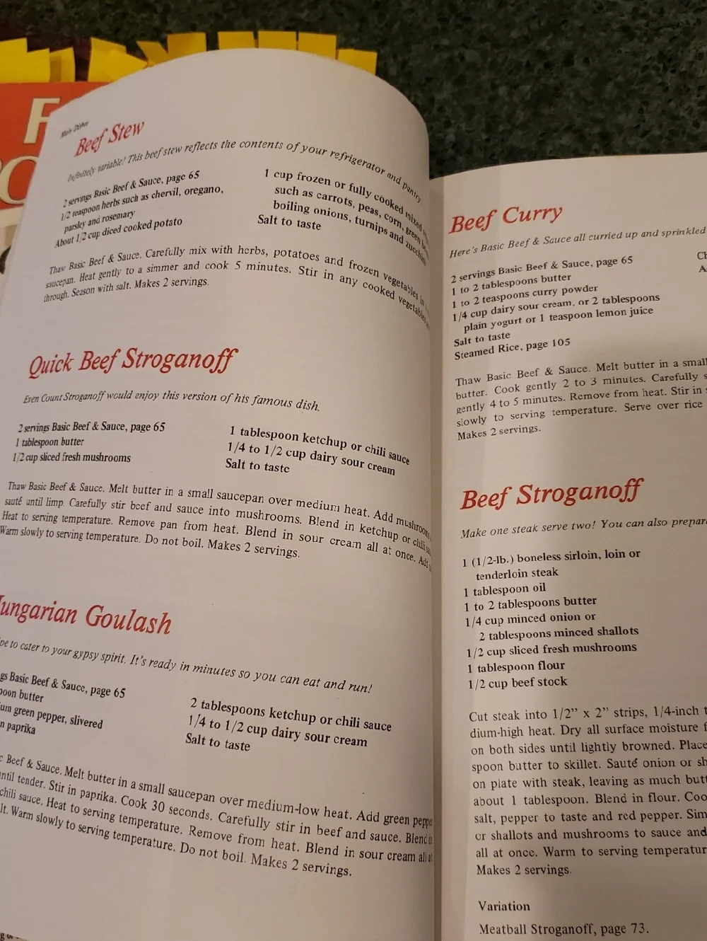 Cookbook Recipes Crockpot, Slow Cooker, Food Processor, Cooking for 1 or 2